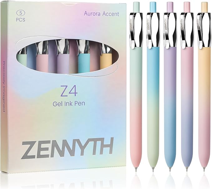 Ddaowanx Gel Pens,5Pcs Fine Point Smooth Writing Pens,0.5mm Quick Dry Black Ink for Journaling,Writing,Note Taking,Office&School Supplies,Aesthetic Desk Accessories Gifts for Women