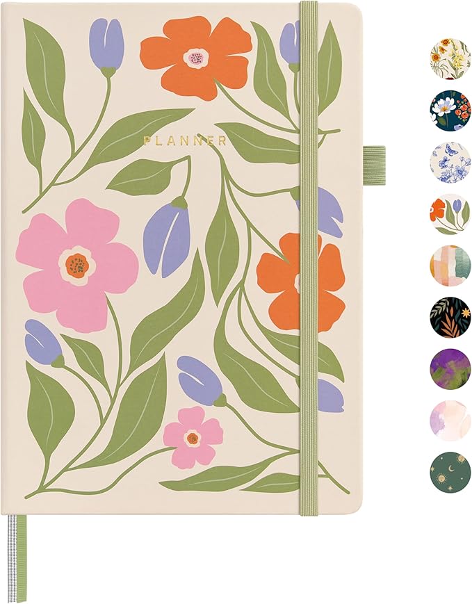 And Per Se Undated Planner – A5 Weekly & Monthly Goal Planner for 72 Weeks (1.5 Years) – Hardcover with Monthly Tab Stickers, Back Pocket & Habit Tracking (Botanical Floral)