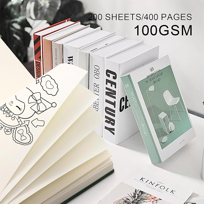 Thick Blank Journal Notebook 400 Pages 3.9 × 5.5 No Lines Soft Leather Pocket Blank Notebook for Women Drawing Book Memo Writing Sketch Diary Notebook Upgrade Page (khaki)