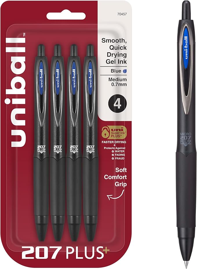 207PLUS+ Gel, 0.7MM, Blue, 4pk