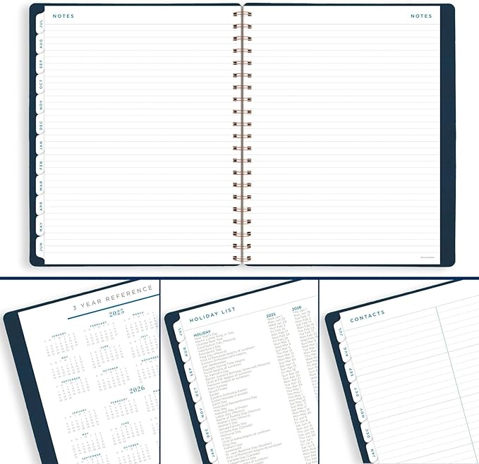 AT-A-GLANCE Planner 2025-2026 Academic, Weekly & Monthly, 8-1/2" x 11", Large, Monthly Tabs, Flexible Cover, Signature Collection, Navy (YP905A20)