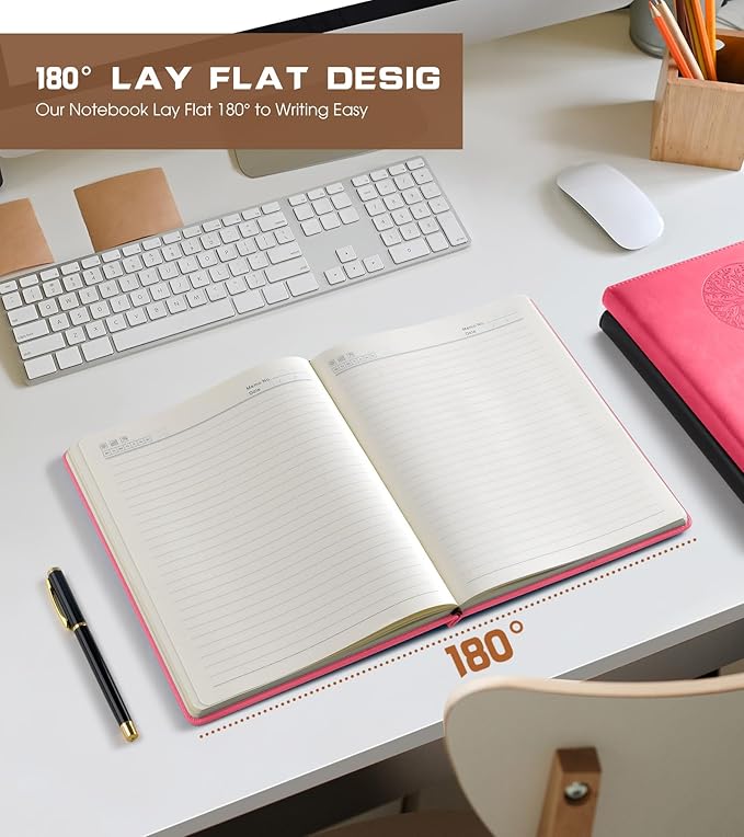 Lined Journal Notebook for Women Men,256 Pages A4 Large Hardcover Leather Journals for Writing,Travel,Business,Work,School,College Ruled Notebooks for Note Taking, Diary Notepad 8.6"×11"