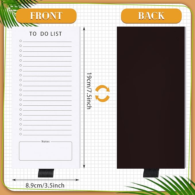 Sinmoe 2 Pcs Magnetic Notepad for Refrigerator Grocery List Magnet Notepad Fun Memo Note Pad Fridge To Do List with Pen Holder for Shopping Grocery Task, 3.5 x 7.5 Inch, 100 Sheets(Grocery List)