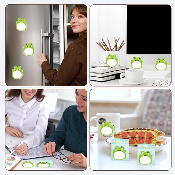 160Pcs Frog Sticky Notes Sets - Animal Shaped Kawaii Sticky Notes, Repositionable Frog Accessories for Office School Creative Gifts
