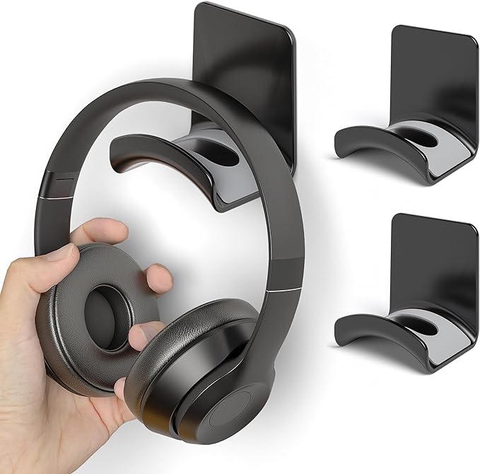 2 Pcs Headphone Stand Wall Mount Mini Headphone Hook Holder with Strong Adhesive Headset Stand Headset Holde (ZY88 Wall Mount 2pcs)