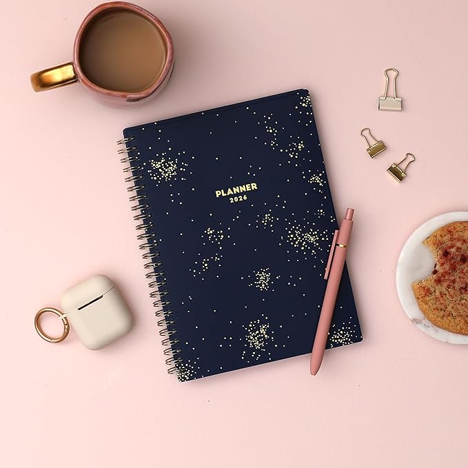 Blue Sky 2026 Weekly and Monthly Planner Calendar, January 2026 - December 2026, 5.875” x 8.625”, Flexible Cover, Storage Pocket, Ruler, Colorful Interior, Includes Extra 30 Sheets of Notes, Starlight