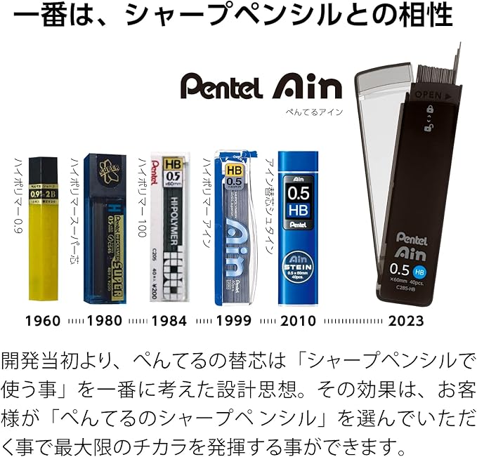 Pentel XC287-B Pentel Ain 0.7mm B, 5 Pieces