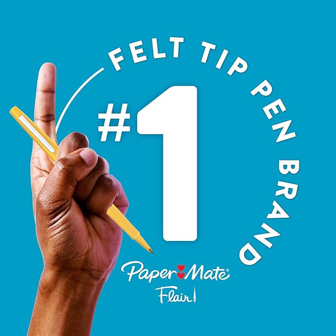Paper Mate Flair Felt Tip Pens Medium Point 0.7 Millimeter Marker Pens Back to School Supplies for Teachers & Students Assorted Colors 24 Count