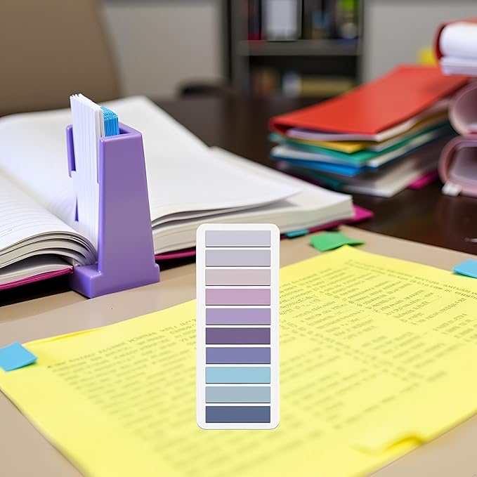 200 Pcs Sticky Index Tabs Small Sticky Notes Book Tabs,Tabs for Notebooks, Page Markers Notes Tabs Writable and Book Flags Tabs Post It Tabs Strip Index Tabs for Page Marking Classify File (Purple)