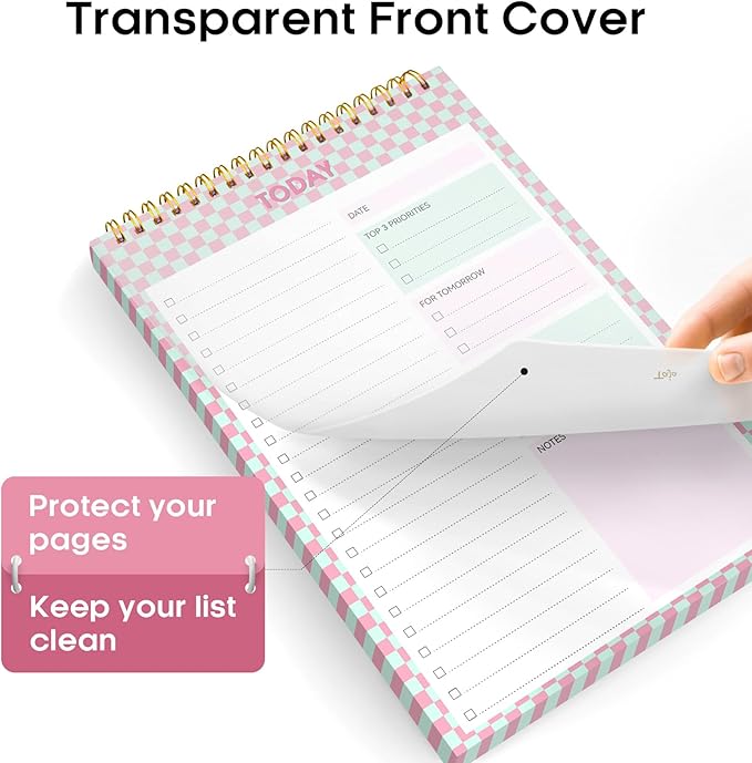 To Do List NotePad, Aesthetic To Do List Notebook for Work With 52 Sheet For Daily Tasks and Goal Setting, Undated Daily Planner Perfect for Office, Home and School Supplies - Bubble Checkered