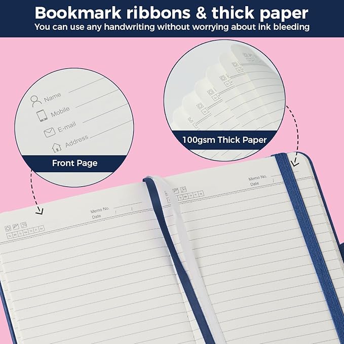 Small Journal Pocket Notebook for Men/Women, A6 (3.7" x 5.7"), 3 Pack Mini Pocket Journal with Pen, 100GSM Paper, Faux Leather Cover Diary Journal for Writing, Travel, Business, Work & School