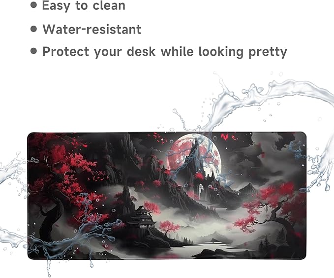 Gaming Mouse Pad Desk Pad XL Large Mouse Mat Office Decor Accessories (Dark Moon)