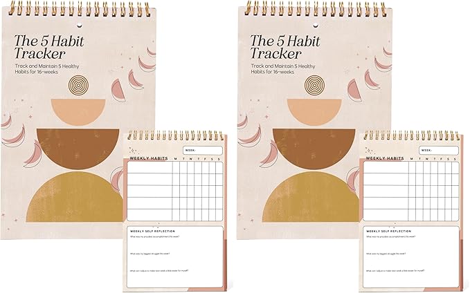 I Know Collection Weekly Habit Tracker Journal - 17-Week Goal Planner & Self-Care Journal - Spiral-Bound Wellness & Productivity Tracker - Daily, Weekly, and Monthly Habit Calendar (Pack of 2)