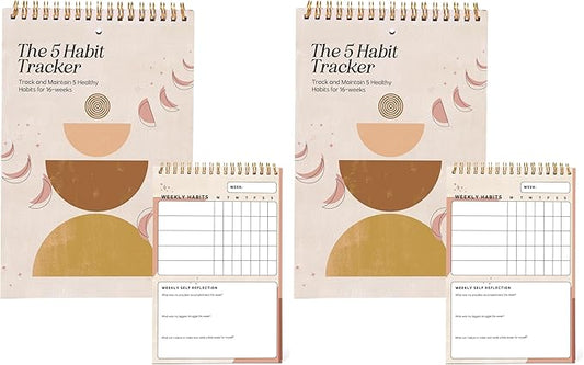 I Know Collection Weekly Habit Tracker Journal - 17-Week Goal Planner & Self-Care Journal - Spiral-Bound Wellness & Productivity Tracker - Daily, Weekly, and Monthly Habit Calendar (Pack of 2)
