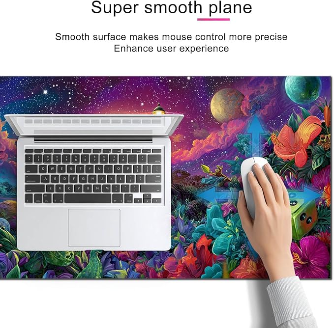 Large Mouse Pad Gaming Mousepad 31.5 x 11.8 Inch Keyboard Desktop Mat Diatomite XL Mouse Pad for Home and Office Desk Accessories with Fantasy Cosmic Frog Lighthouse Artwork Diatomite