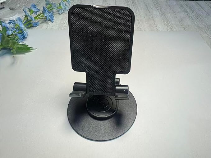 Cell Phone Stand, 360 Rotating Phone Stand, Fully Adjustable and Foldable Desktop Phone Stand. The Base of The Stand is Suitable for All Types of Mobile Phones. (Black)