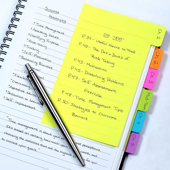 Sticky Notes Set Tabs, 410 Pack, Divider Sticky Notes Office Supplies, Planner Sticky Notes, Sticky Note Dividers Tabs Back to School Supplies