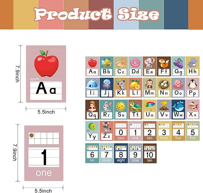 Alphabet Letters for Wall - ABC Alphabet Poster Classroom Wall Alphabet Alphabet Wall Chart Kindergarten Elementary Classroom Wall Decor Daycare Homeschool Supplies (Bohemia)
