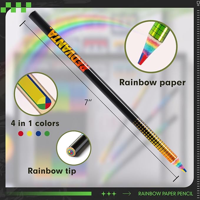 Easter Basket Stuffers, Rainbow Colored Pencils for Kids, Art Supplies for Coloring, Drawing, Shading, 12 Count