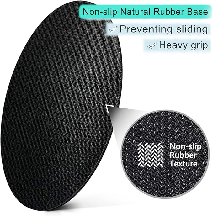 ITNRSIIET Round Mouse Pad with Stitched Edge Premium-Textured Waterproof Non-Slip Rubber Base Desktop Protection Mat Diameter 8.7 inches, Black Grey Marble