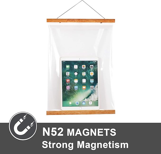 WITCOLOR 2 Pack Magnetic Poster Hanger Frame, 8x10 8x12 8x20 Poster Frames Wood Wooden Magnet Hanging Kit for Walls Print Poster Canvas Artwork Diamond Painting