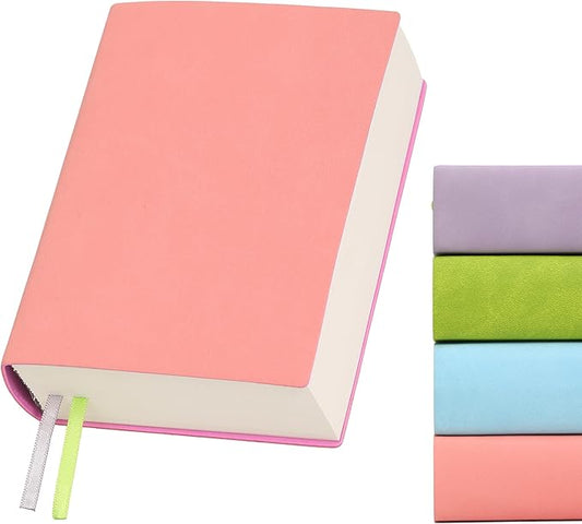 Thick Blank Journal Notebook 720 Pages 3.9 × 5.5 No Lines Soft Leather Pocket Blank Notebook for Women Drawing Book Memo Writing Sketch Diary Notebook (Pink Blank Notebook)