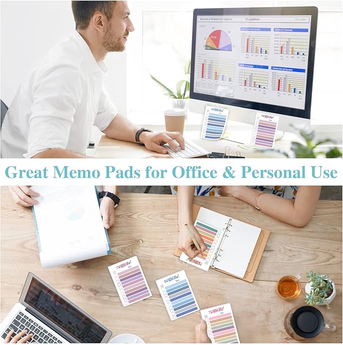 4 Packs to Do List Notepad, 200 Sheets Daily to Do List Sticky Notes 4x6Inches Memo Pad Color Portable Planner for Coworkers Funny Office Gifts, 4 Cute Designs