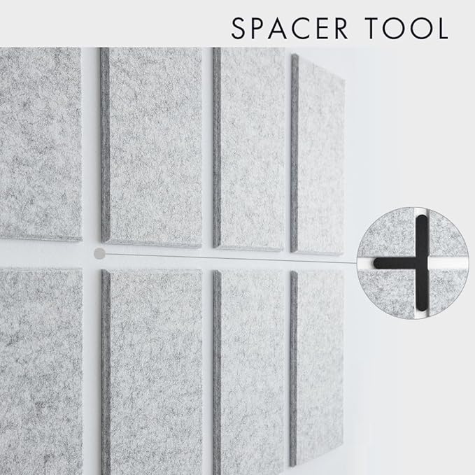 Large Bulletin Board 48x36- Office Wall Organizer to Replace Your Old Cork Boards for Walls for Office Decor -24-Pack Felt Wall Tiles for Home Office Decor as Photo Board (Marble)