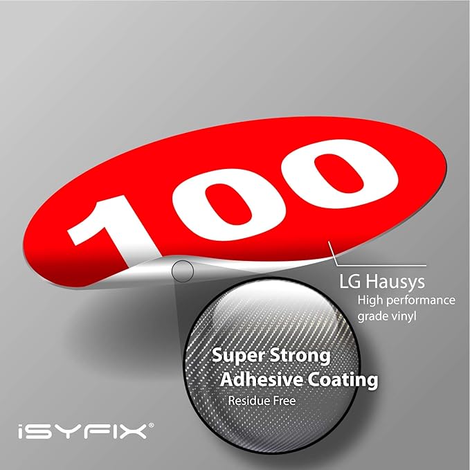 iSYFIX Red Consecutive Number Stickers – 1 to 100, 4-inch, 1 Set – Vinyl Self Adhesive Premium Decal, Ideal for Inventory, Storage, Organizing, Boxes, Bins, Toolbox, Lockers & More, Indoor/Outdoor