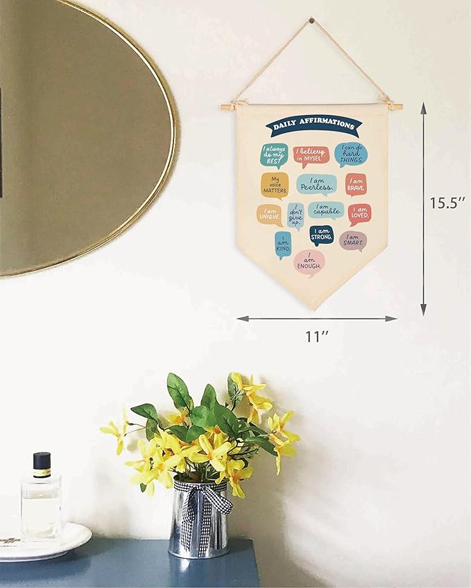 Nursery Classroom Wall Decor-Teacher Gifts-Therapy Office Decor,Growth Mindset,Home Inspiration,Calming Corner,School Psychology-Banner Flag Sign Pennant Poster Gift-Daily Affirmations-Christmas Gift