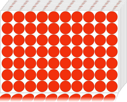 1400 PCS Red Dot Stickers Round Coding Labels Circle Dots Labels Stickers Polka Circle Dot Stickers Label Sticker for Office,Classroom,Papers Etc