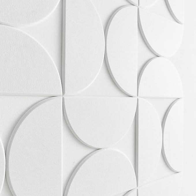 Large Bulletin Board Kit 48x36- Minimalist Wall Art to Replace Your Old Cork Boards for Walls for Office Decor - 24-Pack Semi-Circle Felt Wall Tiles for Home Office Décor (Milky White