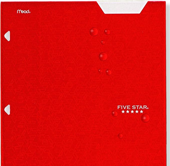 Five Star 4-Pocket Folder,Paper Folder,Fits 3-Ring Binders,Holds 8-1/2" x 11" Paper,Assorted Colors (38058),6 Count (Pack of 8)