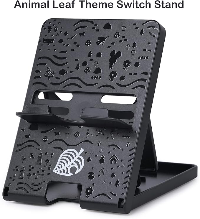 Tscope Switch Stand for Nintendo, for Animal Crossing Adjustable Switch 2 / Lite/OLED Compact Portable Foldable Holder for Nintendo Accessories (Black)