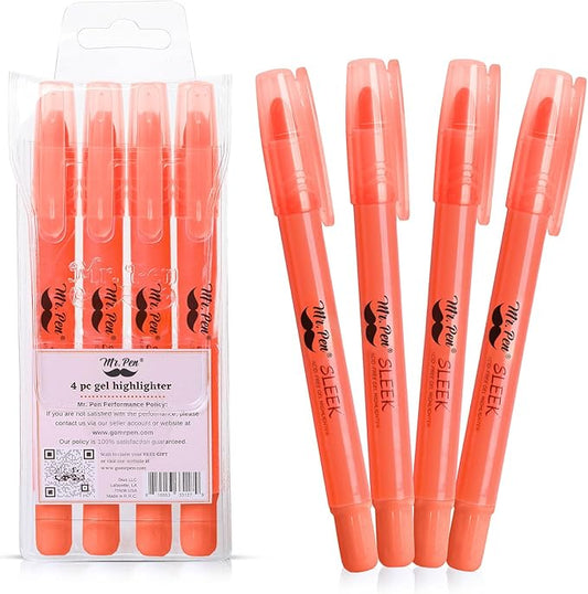 Mr. Pen No Bleed Gel Highlighter, Bible Highlighters, Pink, Pack of 4