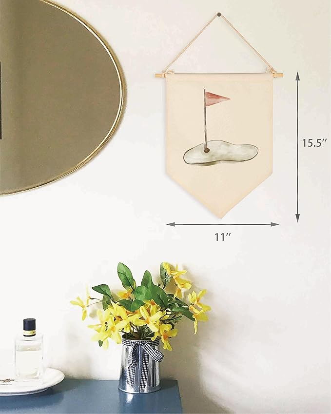 Motivational Canvas Banner Flag Sign Pennant Poster Wall Decor Gift for Nursery Classroom Kindergarten Preschool Education Reading Room Playroom Teacher Office Baby Room-Christmas Gift-Golf Hole