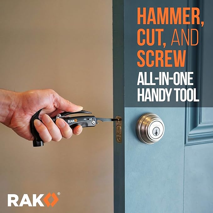 RAK Hammer Multitool BirthdayGifts for Men - Cool Unique Gifts Who Have Everything - Compact DIY Survival Multi Tool - Backpacking & Camping Accessories - Gadget Gifts