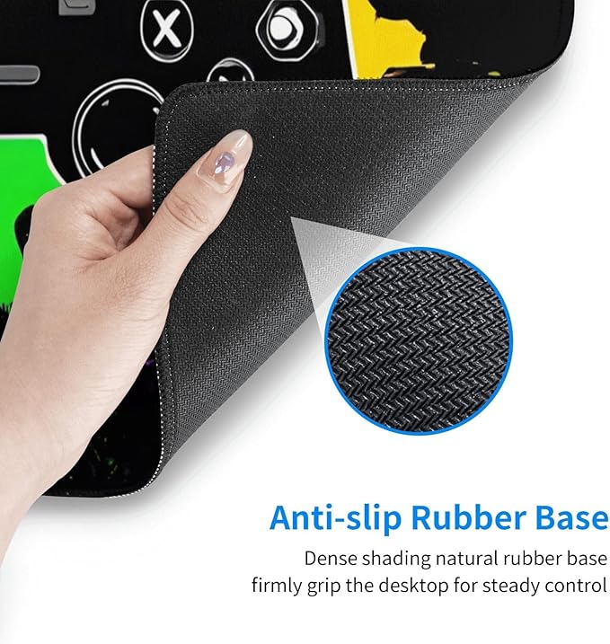Game Joystick XL Large Mouse Pad with Stitched Edges Long Non-Slip Rubber Base Mousepad Gaming Theme Laptop Keyboard Mat Desk Pad for Office Home Desk Decor, 31.5" X 11.8"