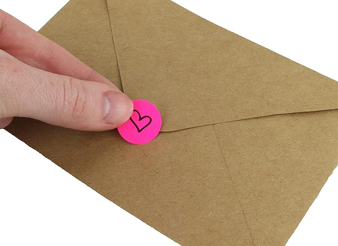 ChromaLabel 3/4 Inch Circular Pink Stickers, Fluorescent Pink Label Stickers, Removable Stickers - 1000 Colored Sticker Dots per Roll