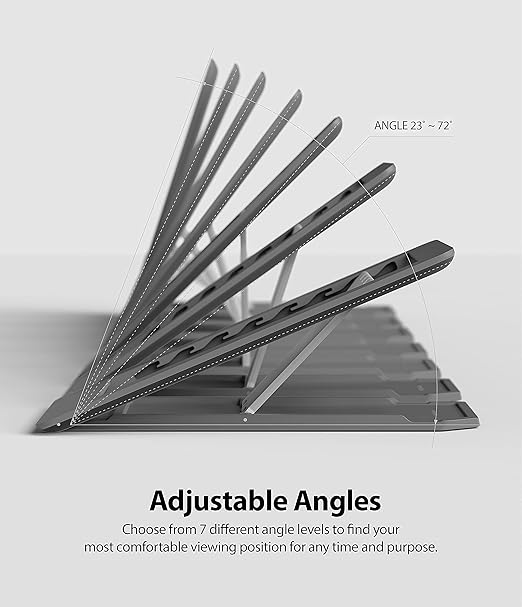 Ringke Outstanding Universal Tablet Stand Spring-Action Kickstand Multi Angle Adhesive Attachment for iPad Tablets, E-Reader, and More - Dark Gray