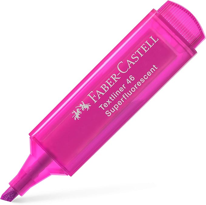 Faber-Castell Fluorescent Highlighter Set - 8 Chisel Tip Highlighter Pens in Assorted Neon Colors