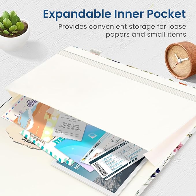 Taja Graph Journal Notebook for Women & Men, Hardcover Leather Journal for Writing, A5 Graph Paper Notebook for Planning & Tracking, Perfect for Office School Home Supplies, Watercolor Petal