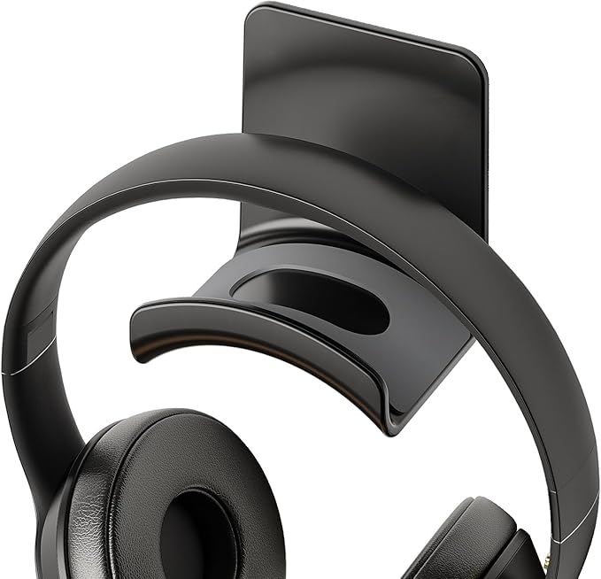 Gmae Headphone Stand for Desk Mini Headphone Hanger Holder with Strong Adhesive Gmae Headset Stand Headset Holder(ZY88 Under Desk and Wall Mount Black)