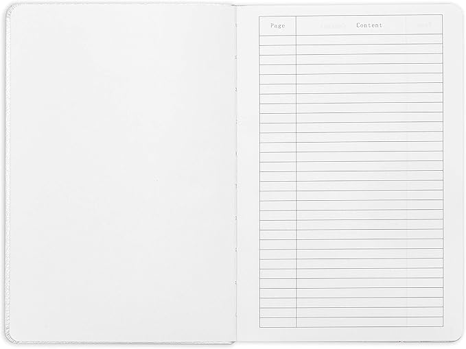 Minimalism Art, Premium Hard Cover Notebook Journal, Classic 5" x 8.3", 122 Numbered Pages, Gusseted Pocket, Ribbon Bookmark, Extra Thick Ink-Proof Paper 120gsm, San Francisco (Plain, White)