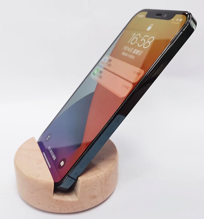 fashciaga Marble Cell Phone Stand Holder for Cellphone Tablet On Desk, Countertop, Table, Nightstand. Heavy Solid Real Stone Mobile Phone Stands (Pink)