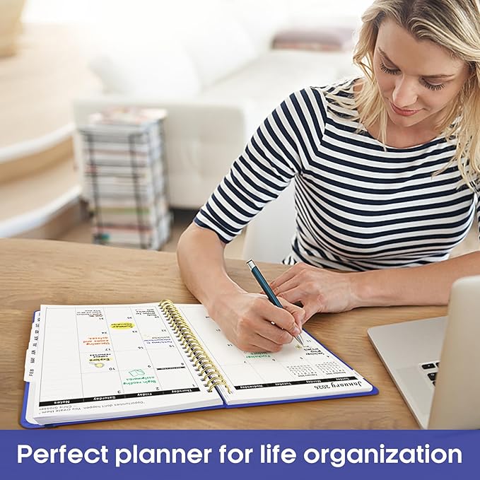 2026 Planner, Weekly and Monthly Calender Planner, Jan 2026 to Dec 2026, Hardcover 2026 Calendar Book with Tabs & Inner Pocket, Office Home School Supplies for Women & Men - A5 (6.3" x 8.5"), Royal Blue