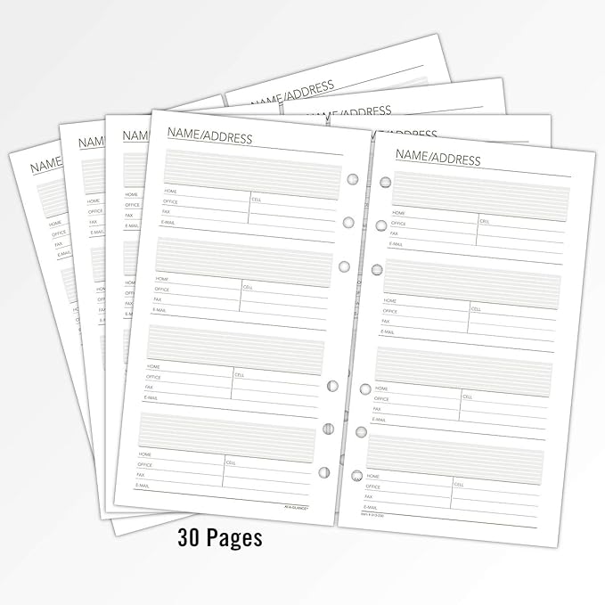 AT-A-GLANCE Day Runner Telephone and Address Pages, Refill, Loose-Leaf, Undated, for Planner, 3-3/4" x 6-3/4", Size 3, 30 Sheets/Pack (013-230)