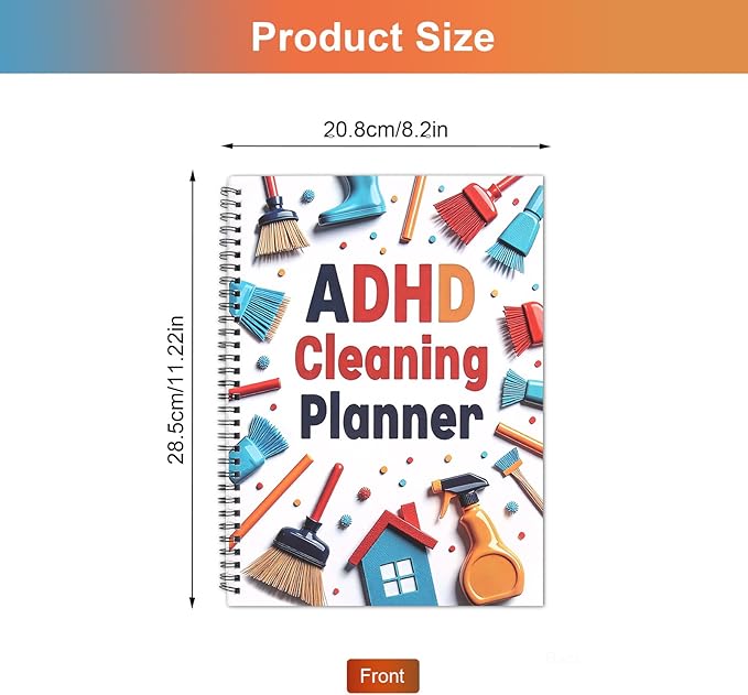 Adhd Cleaning Planner for Adults and Teens Adhd Cleaning and Organizing Planner Cleaning Schedule and Checklist Notebook List Daily Weekly Monthly for Home Chore Chart Adhd Daily Planner