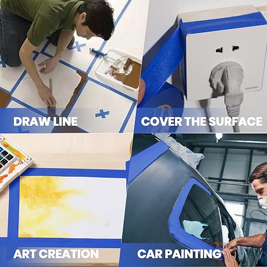 ADHES Upgrade Blue Painters Tape, Masking Tape for Painting 36 Rolls x 2 Inch x 60 Yards, Blue Paint Tape No Residue Outdoor Anti UV Multi Surface Use, Total 2160 Yards