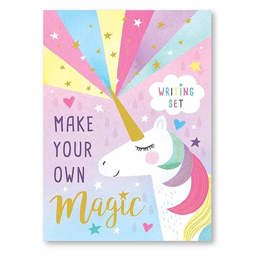Stationery Set for Girls by Jewelkeeper - Unicorn Writing Kit - Colorful Stationary Set with Paper, Envelopes, and Stickers - Suitable for Creative Kids and Pen Pals